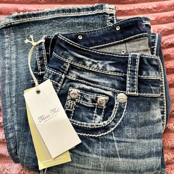 Miss Me Blue Jeans with Silver Accents - Picture 3 of 4